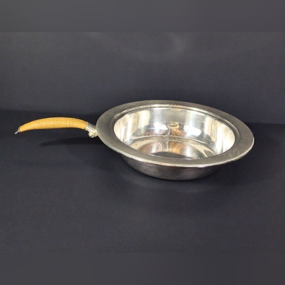 Rare Rodgers bros FLAIR Silver rattan chafing dish